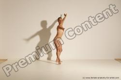 Underwear Gymnastic poses Woman White Moving poses Slim long brown Dynamic poses Academic